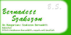 bernadett szakszon business card